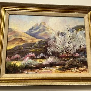 “Desert Landscape” Oil Painting on Canvas Size 9x12” Handmade.( Date 1984)